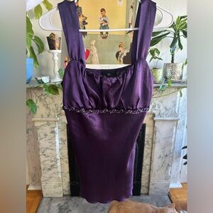 Y2K purple going out top with chain detail